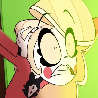😧 Charlie Morningstar Hazbin Hotel Dibujo animado, Demonio, Infierno, Divertido, Impactado, Asustado, Preocupado whatsapp sticker
