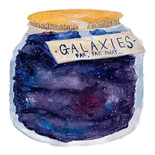 ☹️ Galaxies Far, Far Away... 星系, 太空, 星星, 罐子, 宇宙 telegram sticker