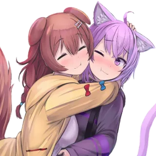 🤗 anime, cartoon, cute, kawaii, friendship, hug telegram sticker
