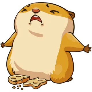 😩 仓鼠, 伤心, 疲惫, 可爱, 动物, 啮齿动物 whatsapp sticker