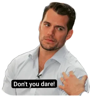 🖼 Henry Cavill Don't you dare! henry cavill, dont you dare, reaction, warning, serious, stare, actor whatsapp sticker