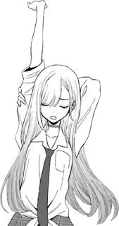 😪 Аниме девушка, Школьная форма, Манга, Женщина, Длинные волосы telegram sticker