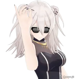 😎 Anime, Chica, Personaje, Gafas de sol, Vtuber telegram sticker