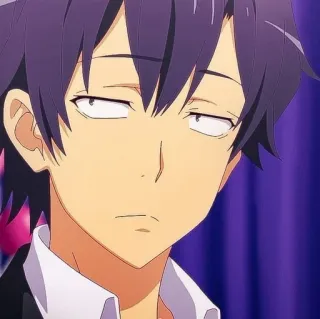 🫓 Hachiman Hikigaya My Teen Romantic Comedy SNAFU อนิเมะ, ตัวละคร, ยิ้มเยาะ, ฮาจิมัง ฮิคิกายะ, Oregairu whatsapp sticker