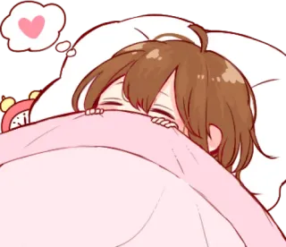 😴 sommeil, animé, mignon, kawaii, dessin animé, lit, réveil whatsapp sticker