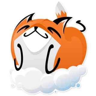 ☺️ volpe, animale, carino, cartone animato, adesivo whatsapp sticker