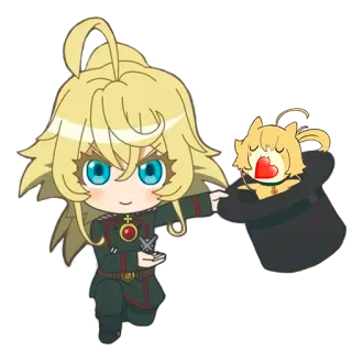 🎩 Tanya von Degurechaff Saga of Tanya the Evil Anime, Isekai Quartet, Militär, Chibi, Tanya von Degurechaff, Saga der Tanya, das Teufelsmädchen whatsapp sticker