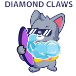 💪 DIAMOND CLAWS gato, gafas de sol, músculo, fuerte, dibujo animado, animal telegram sticker