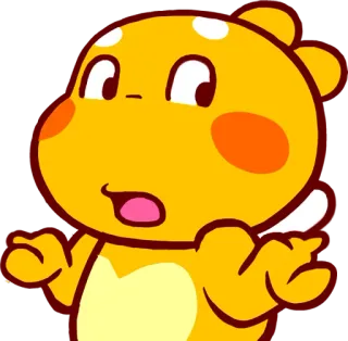 😶 การ์ตูน, สัตว์, ตัวละคร, น่ารัก, สีเหลือง, ภาพประกอบ telegram sticker