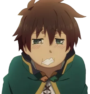 😭 Kazuma Konosuba อนิเมะ, ร้องไห้, Konosuba, คาซึมะ, เศร้า, สติกเกอร์ telegram sticker