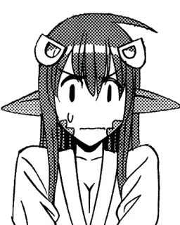 🐍 Anime, Manga, Personaggio, Espressione, Paura, Shock, Arte digitale, Illustrazione telegram sticker