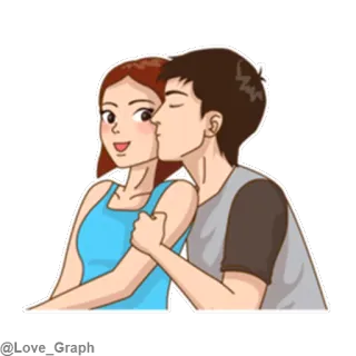 😘 couple, romance, kiss, love, affection telegram sticker