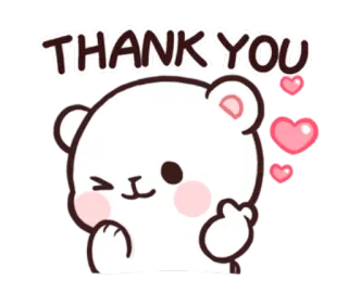 😍 Thank You urso, obrigado, dedo do meio, gesto, fofo, coração telegram sticker