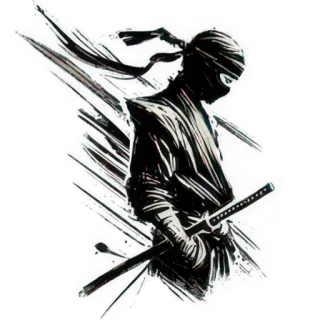 😎 Ninja Ninja, Katana, Guerrero, Luchador, Espada, Arma whatsapp sticker