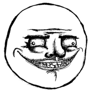 ® Meme, Trollface, Meme da internet, Quadrinhos, Cara engraçada, Sorriso irônico, Humor telegram sticker