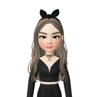 🖤 avatar, woman, cartoon, bow, girl whatsapp sticker