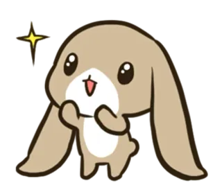 ✨ coelho, fofo, animal, desenho animado, kawaii, coelhinho, brilho whatsapp sticker
