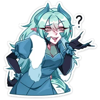 🤨 Anime, Dessin animé, Démon, Question, Fantaisie, Personnage, Sticker telegram sticker