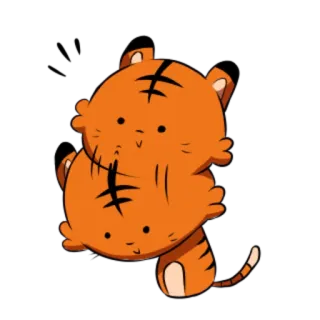 🐯 호랑이, 귀여운, 동물, 만화 telegram sticker