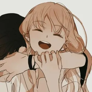 🌟 Umarmung, Freundschaft, Anime, Cartoon, Zuneigung, Süß, Glücklich, Liebe whatsapp sticker