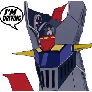🚙 I'M DRIVING робот, вождение, аниме, меха whatsapp sticker