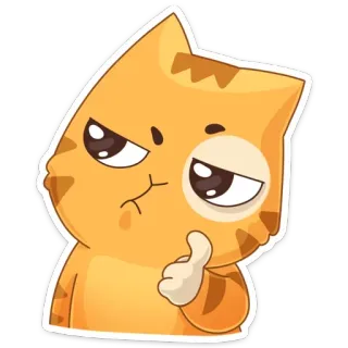 🤔 chat, animal, animal de compagnie, mignon, drôle, emoji, sticker telegram sticker