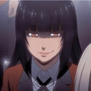 😁 Anime, Kakegurui, Yumeko Jabami, Fanart, Potret, Merah telegram sticker