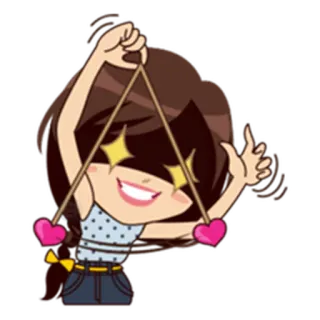 💓 Cartoon, Mädchen, Herzen, Süß, Spaß telegram sticker