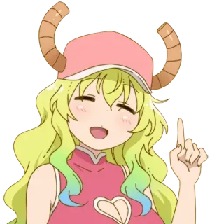 🤓 Lucoa Miss Kobayashi's Dragon Maid Anime, Draak, Horens, Lucoa, Middelvinger whatsapp sticker