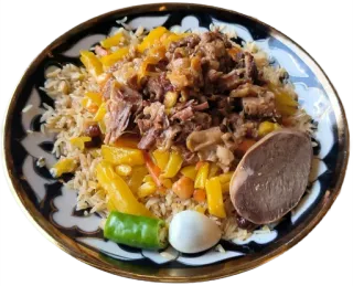 🍚 jedzenie, danie, ryż, mięso, pilaw, kuchnia azjatycka, posiłek telegram sticker