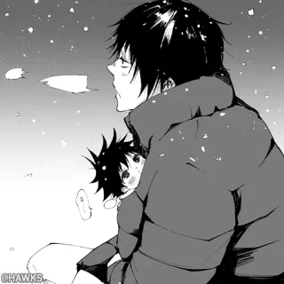 🖤 Anime, Neve, Inverno, Personaggi, Manga whatsapp sticker