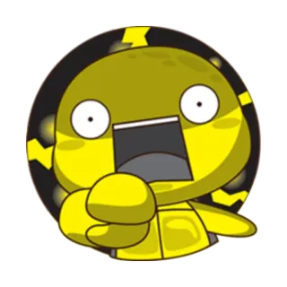 😱 Desenho animado, Personagem, Amarelo, Chocado, Emoção, Adesivo, Fofo telegram sticker