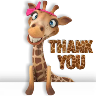 🙏 THANK YOU Giraffe, Danke, Tier, Cartoon telegram sticker