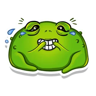 😆 カエル, 漫画, 動物, 緑, 絵文字, ミーム telegram sticker