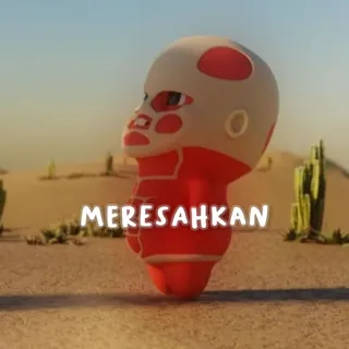 💕 MERESAHKAN Renderização 3D, Desenho animado, Deserto, Ilustração, Indonésio, Texto telegram sticker