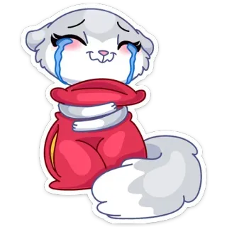 😭 llorando, triste, gato, animal, dibujos animados, kawaii, pegatina whatsapp sticker