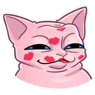 😘 kot, pocałunek, miłość, różowy, zwierzę whatsapp sticker