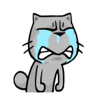 😭 cat, crying, sad, emotion, cartoon, sticker telegram sticker