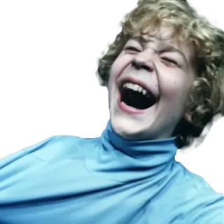 🤣 หัวเราะ, เด็กผู้ชาย, เด็ก, ร่าเริง, มีความสุข, ผมหยิก telegram sticker