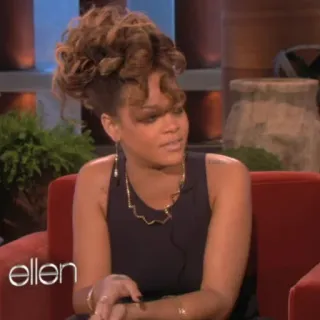 💸 Rihanna ellen Rihanna, singer, celebrity, talk show, Ellen DeGeneres, interview telegram sticker