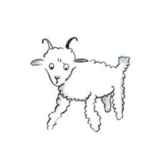 👑 cabra, animal, animal de granja, bosquejo, dibujo telegram sticker