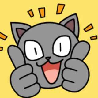 😩 chat, animal, pouce levé, bien, positif, autocollant, emoji, joyeux telegram sticker