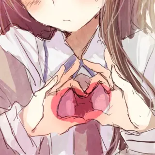 🫶 Anime, Mädchen, Herz, Liebe, Süß, Kawaii telegram sticker