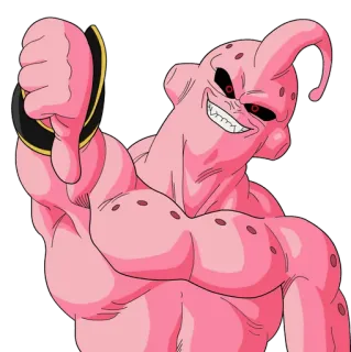 👾 Majin Buu Dragon Ball Z anime, villain, pink, dbz telegram sticker