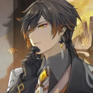 🤔 Zhongli Genshin Impact Аниме, Игра, Genshin Impact, Чжун Ли, Мужской персонаж telegram sticker