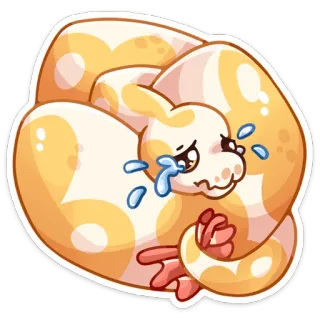 😭 schlange, traurig, weinen, cartoon, tier, reptil, aufkleber telegram sticker