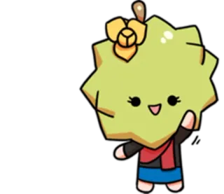 🙋 durian, owoc, słodkie, kawaii, kreskówka telegram sticker