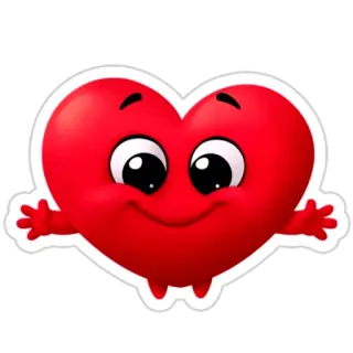 🤗 心, 爱, 情人节, 表情符号, 红色, 可爱 telegram sticker