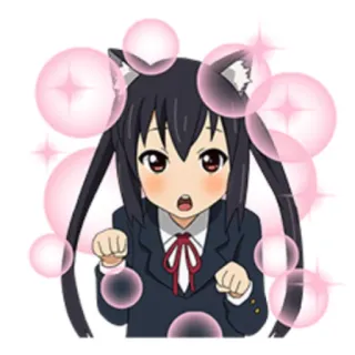 😺 Anime, Gato, Menina, Fofo, Desenho animado telegram sticker