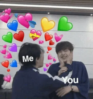 💛 Me You amour, coeurs, affection, mignon, relation, romance telegram sticker